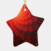 Red Fraktal Pattern Keramik Ornament (Links)