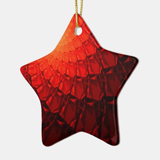 Red Fraktal Pattern Keramik Ornament (Links)
