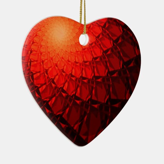 Red Fraktal Pattern Keramik Ornament (Rechts)