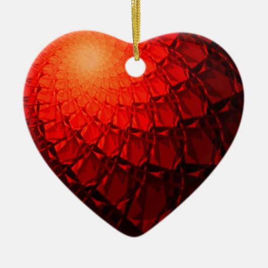 Red Fraktal Pattern Keramik Ornament (Vorne)