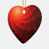 Red Fraktal Pattern Keramik Ornament (Links)