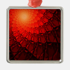 Red Fraktal Pattern Ornament Aus Metall