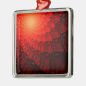 Red Fraktal Pattern Ornament Aus Metall (Links)