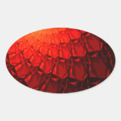 Red Fraktal Pattern Ovaler Aufkleber (Vorderseite)