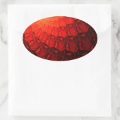 Red Fraktal Pattern Ovaler Aufkleber (Tasche)