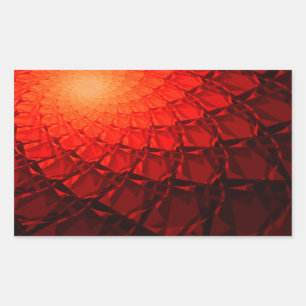 Red Fraktal Pattern Rechteckiger Aufkleber