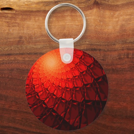Red Fraktal Pattern Schlüsselanhänger (Vorderseite)