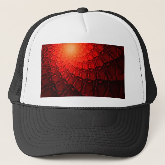 Red Fraktal Pattern Truckerkappe (Vorderseite)
