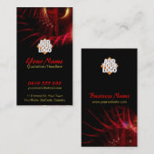 Red Fraktal Scifi Fantasy Business Card Visitenkarte (Vorne/Hinten)