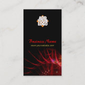 Red Fraktal Scifi Fantasy Business Card Visitenkarte (Rückseite)