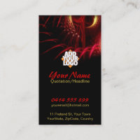 Red Fraktal Scifi Fantasy Business Card