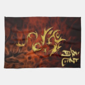 Red Fraktal Year of the Dragon Asian Handtuch (Horizontal)