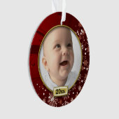 Red Frame Baby's 1. Weihnachten Ornament (Vorderseite)
