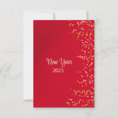 Red Frame Gold "new year" Foto Weihnachtskarte (Rückseite)