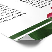 Red Frangipani Plumeria Wedding Chart Poster (Ecke)