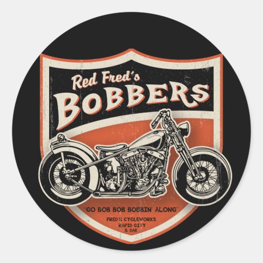 Red Freds Bobber Runder Aufkleber (Vorderseite)
