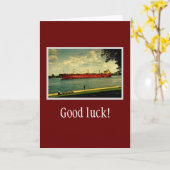 Red Freighter Illustration Karte (Gelbe Blume)