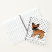 Red French Bulldog Cartoon Dog & Custom Text Notizblock (Innenseite)