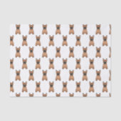 Red French Bulldog / Französischer Cartoon Dog Pat Seidenpapier (Vorderseite)