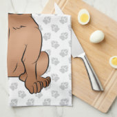 Red French Bulldog / Frenchie Cartoon Dog & Paws Geschirrtuch (Viertel Falte)