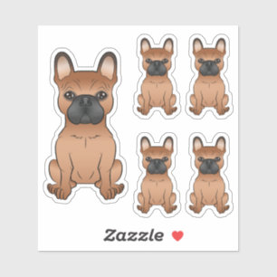 Red French Bulldog Niedlich Cartoon Dog Illustrati Aufkleber