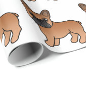 Red French Bulldog Niedlich Cartoon Dog Muster Geschenkpapier (Rolleneckpunkt)