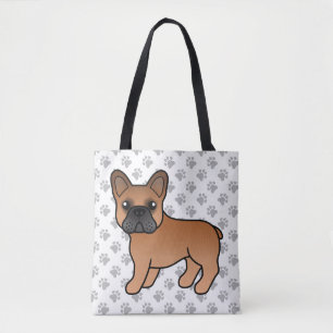 Red French Bulldog Niedlich Cartoon Dog Tasche