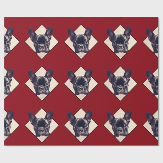 Red French Bulldog Packpapier (Flach)