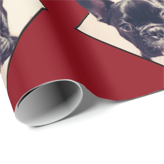 Red French Bulldog Packpapier (Rolleneckpunkt)