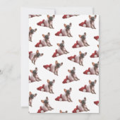Red French Bulldog Weihnachtsmannmütze Einladung (Rückseite)