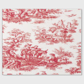 Red French Country Toile Geschenkpapier (Flach)