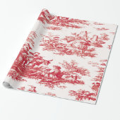 Red French Country Toile Geschenkpapier (Ungerollt)