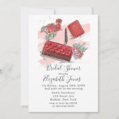 Red French Fashion Brautparty Einladung (Vorderseite)