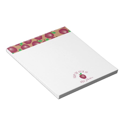 Red Fresh Apple Educator Notepad Notizblock (angewinkelt)