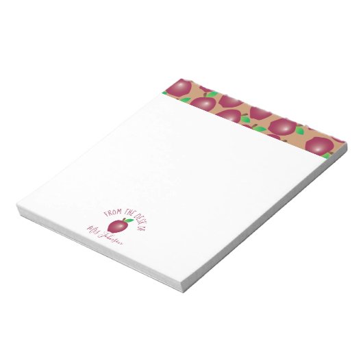 Red Fresh Apple Educator Notepad Notizblock (Rotiert)
