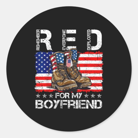 Red friday for my boyfriend remember everyone depl runder aufkleber (Vorderseite)