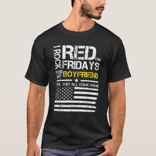 Red Friday Military Girlfriend Wear Red For Boyfri T-Shirt (Vorderseite)