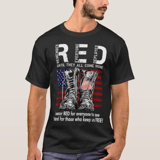Red Friday Suprt Our Troops Until They All Come Ho T-Shirt (Vorderseite)