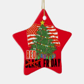 RED Fridays Christmas Tree Military US Flag Keramik Ornament (Rechts)