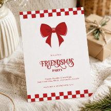 Red Friendsmas Moderne Weihnachtszeit-Party Einlad