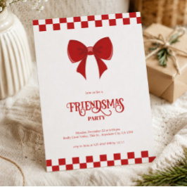 Red Friendsmas Moderne Weihnachtszeit-Party Einlad Einladung