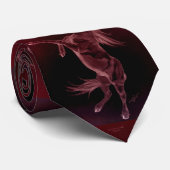 Red friesian horse rearing Tie Krawatte (Gerollt)
