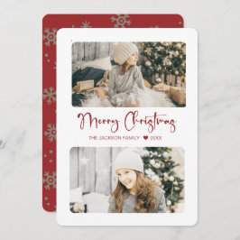 Red FroChristmas Modern 2 Foto Feiertagskarte