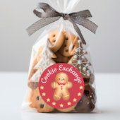 Red FroChristmas Niedlich Gingerbread Man Runder Aufkleber