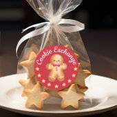 Red FroChristmas Niedlich Gingerbread Man Runder Aufkleber