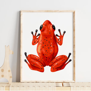 Red Frog Digital Print Froschwand Poster