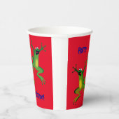 Red Froggy Birthday Party Paper Cups Pappbecher (Rechts)