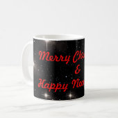 Red Frohe Weihnachten und Glück Neues Jahr auf den Kaffeetasse (Vorderseite Links)