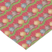 RED Frohe Weihnachtsbällmuster Kurzer Tischläufer (Ecke)