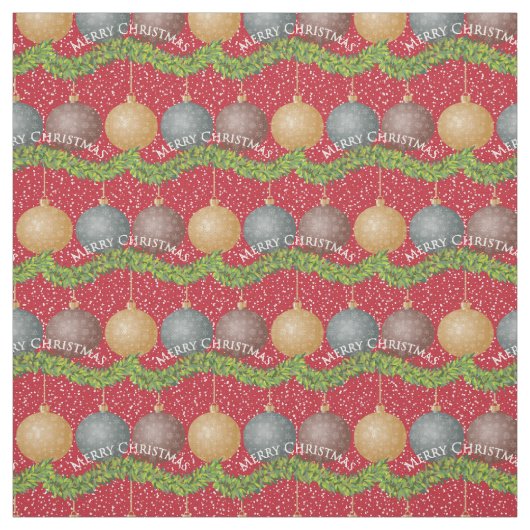 RED Frohe Weihnachtsbällmuster Stoff (Muster)
